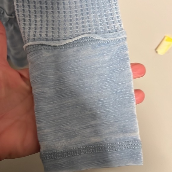 The Y2K Gothic Grunge Waffle Knit Henley Tier Whimsigoth Stretchy faded blue S - Picture 4 of 10